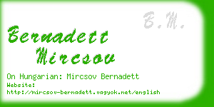 bernadett mircsov business card